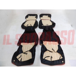 FODERE COPRI SEDILI ANTERIORI POSTERIORI FIAT 127 SPORT IN PELLE ROSSO NERE NOS