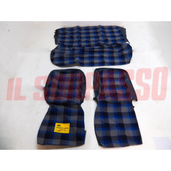 FODERE COPRI SEDILI ANTERIORI POSTERIORI FIAT 128 C SCOZZESE BLU GRIGIO NERO