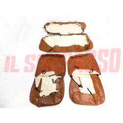 FODERE COPRI SEDILI ANTERIORI + POSTERIORI FIAT 127 3 PORTE U.T PELLE MARRONE