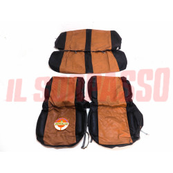 FODERE COPRI SEDILI ANTERIORI + POSTERIORI SIMCA 1000 GL IN PELLE MARRONE NERO