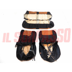 FODERE COPRI SEDILI ANTERIORI + POSTERIORI SIMCA 1000 GL IN PELLE MARRONE NERO