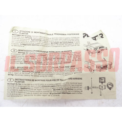 FANALINO RETRO NEBBIA PARAURTI POSTERIORE AUTOBIANCHI A112 FIAT 127 128 PLASTAR