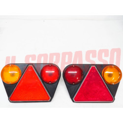 FANALI FARI POSTERIORI RIMORCHI AUTOCARRI FIAT OM ANNI 70 80 LEART CON TARGA