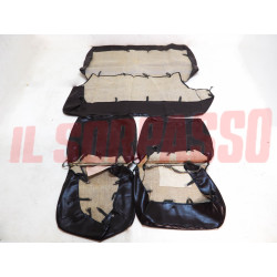 FODERE COPRI SEDILI ANTERIORI + POSTERIORI FIAT 127 MOD 1973 PELLE MARRONE SCURO