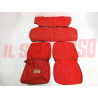 FODERE COPRI SEDILI ANTERIORI + POSTERIORI FIAT 127 2 PORTE MOD. 1974 ROSSE NOS