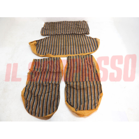 FODERE COPRI SEDILI ANTERIORI POSTERIORI FIAT 127 CL  2P RIGHE BEIGE GRIGIO NERO