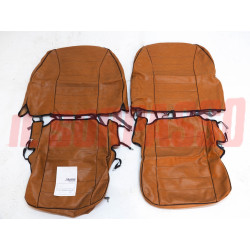 FODERE COPRI SEDILI ANTERIORI LANCIA FULVIA COUPE HF IN PELLE MARRONE NOS