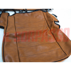FODERE COPRI SEDILI ANTERIORI LANCIA FULVIA COUPE HF IN PELLE MARRONE NOS