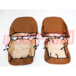 FODERE COPRI SEDILI ANTERIORI LANCIA FULVIA COUPE HF IN PELLE MARRONE NOS