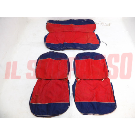 FODERE COPRI SEDILI ANTERIORI POSTERIORI FIAT 1100 103 H D SPEC. PELLE ROSSE BLU