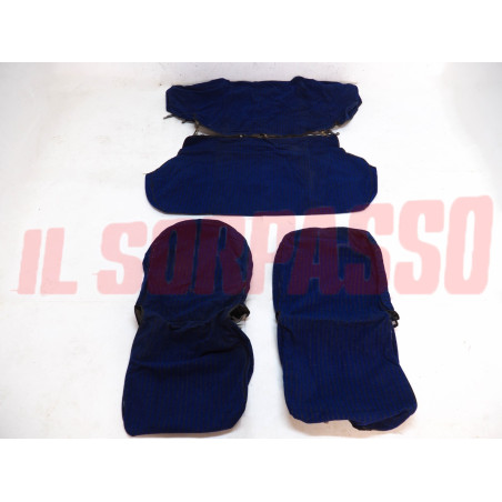 FODERE COPRI SEDILI ANTERIORI + POSTERIORI FIAT 850 BERLINA SPECIAL VELLUTO BLU
