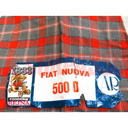 FODERE COPRI SEDILI ANTERIORI + POSTERIORI FIAT NUOVA N D SCOZZESE ROSSE NERE