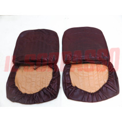 FODERE COPRI SEDILI ANTERIORI FIAT NUOVA 500 F L IN PELLE BORDOAUX NOS