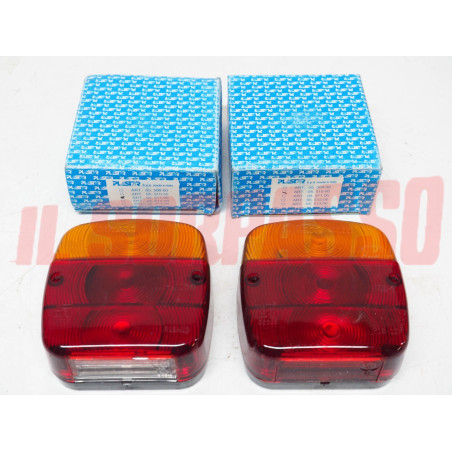 FANALI FARI POSTERIORI CON LUCE TARGA RIMORCHI + TRATTORI ANNI 80 - 90 PLASTAR