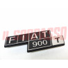 SCRITTA SIGLA PORTELLONE POSTERIORE FIAT 900 T ORIGINALE IN ALLUMINIO