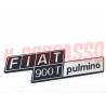 SCRITTA SIGLA PORTELLONE POSTERIORE FIAT 900 T PULMINO ORIGINALE IN ALLUMINIO