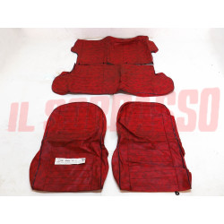 FODERE COPRI SEDILI ANTERIORI POSTERIORI FIAT NUOVA 500 F L PELLE ROSSA DIFETTO