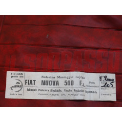 FODERE COPRI SEDILI ANTERIORI POSTERIORI FIAT NUOVA 500 F L PELLE ROSSA DIFETTO