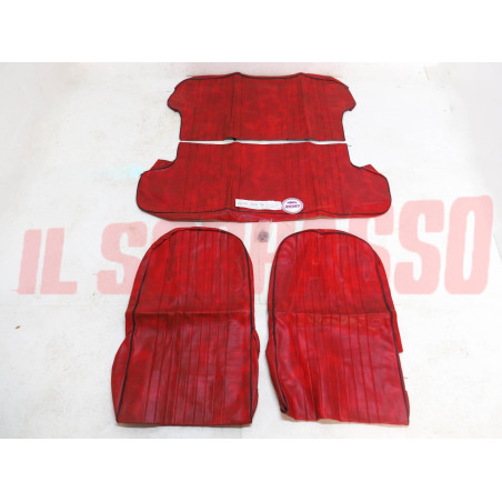 FODERE COPRI SEDILI ANTERIORI POSTERIORI FIAT NUOVA 500 F L PELLE ROSSA NOS