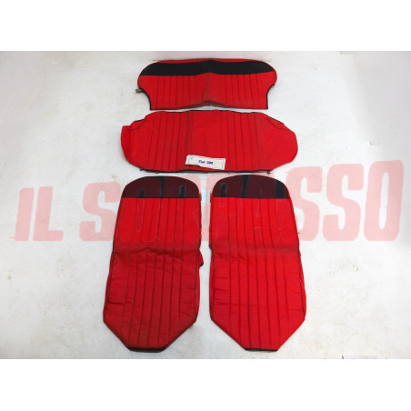 FODERE COPRI SEDILI ANTERIORI POSTERIORI FIAT NUOVA 500 F L PELLE ROSSA E NERA