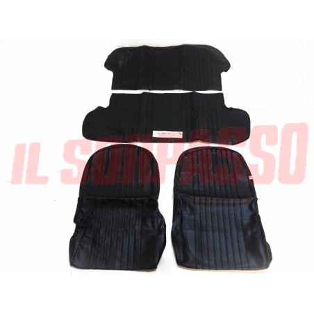 FODERE COPRI SEDILI ANTERIORI POSTERIORI FIAT NUOVA 500 F L PELLE NERE NOS