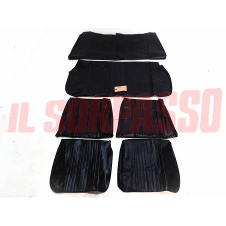 FODERE COPRI SEDILI ANTERIORI POSTERIORI FIAT 128 2 PORTE - RALLY IN PELLE NERA