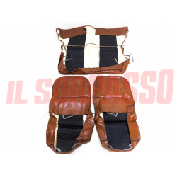 FODERE COPRI SEDILI ANTERIORI POSTERIORI FIAT NUOVA 500 N D PELLE MARRONE NOS