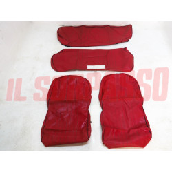 FODERE COPRI SEDILI ANTERIORI + POSTERIORI FIAT 850 BERLINA SPECIAL ROSSE NOS