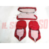 FODERE COPRI SEDILI ANTERIORI + POSTERIORI FIAT 850 BERLINA SPECIAL ROSSE NOS