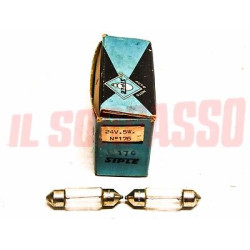 COPPIA LAMPADINE SILURO ORIGINALI SIPLE AUTO CAMION TRATTORE 24 VOLT 5 WATT