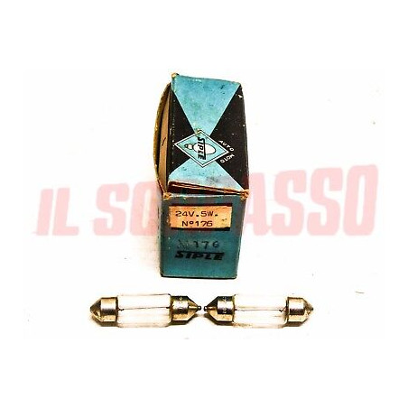 COPPIA LAMPADINE SILURO ORIGINALI SIPLE AUTO CAMION TRATTORE 24 VOLT 5 WATT