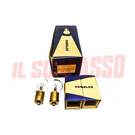 COPPIA LAMPADINE ORIGINALI MABOLUX AUTO CAMION TRATTORE 6 VOLT 15 WATT